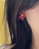 這片海不對稱(chēng)紅色花朵耳釘耳飾高級感新款潮輕奢簡(jiǎn)約氣質(zhì)不對稱(chēng)流蘇耳飾 紅色花朵耳釘 曬單實(shí)拍圖