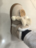 細(xì)細(xì)條（XIXITIAO）軟萌小熊雪地靴少女心可愛加絨加厚保暖東北棉鞋短靴ins冬 卡其色【熊頭針織蝴蝶結(jié)】 36-37【標(biāo)準(zhǔn)碼】 曬單實(shí)拍圖