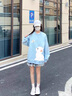 一寸相思霧霾藍(lán)寬松圓領(lǐng)衛(wèi)衣女2025年秋冬新款爆款設(shè)計(jì)感上衣加絨加厚外套 霧霾藍(lán)-貓與蝴蝶【春秋款】 S 推薦【90-110斤】 曬單實(shí)拍圖