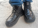 卡帝樂(lè )鱷魚(yú)（CARTELO）頭層牛皮加絨馬丁靴男保暖男靴皮靴男加厚棉靴雪地靴9768黑色40 曬單實(shí)拍圖
