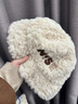 稻草人毛絨漁夫帽女2024秋冬季新款大頭圍顯臉小帽子保暖加絨盆帽洋氣 米色 均碼 曬單實(shí)拍圖