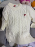 查爾斯桃心純色簡(jiǎn)約小愛(ài)心LOGO休閑保暖高領(lǐng)針織毛衣 男女同款 米白色 L  曬單實(shí)拍圖