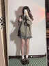 派吉鯊美式加絨加厚衛(wèi)衣女秋冬新款oversize連帽棒球服拉鏈開(kāi)衫大碼外套 灰綠色(春秋) 薄款 M 曬單實(shí)拍圖