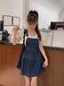 Teenie Weenie小熊連衣裙女2025年夏季新款學(xué)院風(fēng)活力牛仔背帶裙短裙女 深藍(lán)色 XS 曬單實(shí)拍圖