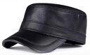 恒源祥海寧真皮帽子男士中老年人新款羊皮平頂帽秋冬薄款百搭鴨舌帽韓版 黑色 均碼 可調節 曬單實(shí)拍圖