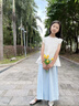 McTicco女童褲裙套裝夏季薄款2025新款兒童裙褲冰絲闊腿褲女大童夏裝褲子 2170藍(lán)色 140 140cm 曬單實拍圖