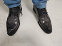 花花公子男士皮鞋真皮高端商務(wù)正裝內增高結婚新郎鞋大碼2025新款男款皮鞋 黑灰色四季普通款 43 曬單實(shí)拍圖