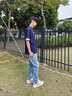 卡賓酵洗工藝甩點設(shè)計牛仔褲2025春夏經(jīng)典百搭 天藍(lán)色37 29/170/M  曬單實拍圖