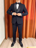錦造男士禮服西裝套裝新郎結(jié)婚禮服燕尾服男黑色修身商務(wù)定制 寬青果領(lǐng)【外套+馬甲+西褲】 3XL 曬單實(shí)拍圖