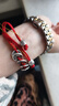 羅泰老銀匠999足銀貔貅紅繩手鏈男女款情侶手鏈五帝錢(qián)銅錢(qián)兔年本命年紅手繩 紅繩款（適合15-17cm手腕） 曬單實(shí)拍圖