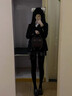 JIOESC連褲襪春秋款女不掉檔打底褲菱格條紋甜美洛麗塔奶白色打底襪女 奶白色 1條 曬單實拍圖