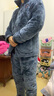 班菲詩(shī)冬季加厚睡衣男三層加厚加絨珊瑚絨夾棉男士中老家居服套裝 純灰色 三層加厚夾棉 4XL 建議(體重170-200) 曬單實(shí)拍圖