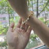 中國(guó)黃金（CHINA GOLD）四葉草黃金手鏈女足金半鐲和田玉鐲七夕情人節(jié)禮物送女朋友老婆 幸運(yùn)四葉草和田玉半鐲【紀(jì)念品】 曬單實(shí)拍圖
