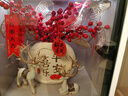 赟婭新中式福鹿招財創(chuàng)意擺件玄關(guān)客廳酒柜家居裝飾品喬遷之喜搬家禮物 平安喜樂花瓶+紅果杏葉+對鹿 曬單實拍圖