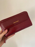 班亞奴錢(qián)包女真皮2025新款大容量手拿包單肩斜跨手機包簡(jiǎn)約時(shí)尚小包包女 酒紅色（贈手腕帶和肩帶）防盜刷 曬單實(shí)拍圖