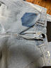 馬登工裝美式復古水洗藍丹寧牛仔褲純棉毛邊直筒休閑老爹長(cháng)褲男春 洗水藍 33 曬單實(shí)拍圖
