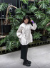 茶·愫【中式蝴蝶結】puretea茶愫斜襟立領(lǐng)短外套女菱格絎縫2024秋新款 淺灰 S 曬單實(shí)拍圖