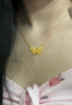 夢金園 黃金項鏈 古法足金蝴蝶項鏈花絲蝶舞套鏈結(jié)婚三金生日禮物 45cm-約6.3g 曬單實拍圖