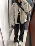 迪伽達(dá)秋冬外套男飛行夾克男棉服外套男加絨加厚棒球服男美式復(fù)古感情侶 TMZXF-W04灰色（春秋款） 2XL 【建議135-150斤】 曬單實(shí)拍圖