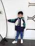 G.DUCKKIDS童裝男童外套春秋季2024新款洋氣中大童風衣帥氣潮流連帽兒童衣服 綠色拼藏青色 160 (建議身高150cm 13-14歲)cm 曬單實拍圖