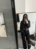 佰藍嬌黑色皮衣外套女春秋2025新款小個子高級感休閑短款機車服夾克上衣 黑色 S （建議105斤內(nèi)） 曬單實拍圖