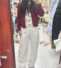 派吉鯊韓系蝴蝶結(jié)紅色假兩件開衫毛衣女秋冬2025新款松弛感慵懶風(fēng)針織衫 紅色 S 80-90斤 曬單實(shí)拍圖