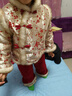 哈熙牛女童拜年服套裝冬季新款兒童漢服女寶寶衣服中國(guó)風(fēng)唐裝棉衣兩件套 紅色拜年服套裝（含包包） 110 建議3歲左右 曬單實(shí)拍圖