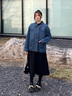 森馬（Semir）牛仔外套女中長款翻領落肩慵懶風上衣2025年春新款寬松顯瘦牛仔衣 牛仔藍灰88401 M 160/84A 曬單實拍圖