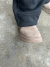 紅蜻蜓厚底勃肯鞋新款復古搭扣羊羔毛女單鞋深口毛毛鞋WTC44660 灰色 39 曬單實(shí)拍圖