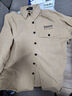 羅蒙（ROMON）長(cháng)袖襯衫男秋季韓版休閑襯衣男寬松工裝外套男裝上衣 卡其色 XL  曬單實(shí)拍圖