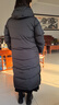 阿迪達斯 （adidas）男女情侶裝長(cháng)款羽絨服新款連帽厚運動(dòng)服保暖防風(fēng)外套 黑色長(cháng)三條紋/2024新款 M 曬單實(shí)拍圖