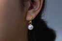 meluxe美奈 18K金akoya海水珍珠耳釘一款三戴珍珠耳環(huán)吊墜生日禮物 【18K金】8-9mm，送銀鏈 曬單實(shí)拍圖