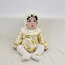 幼歌（YOUGE）【FUFU】春嬰幼兒森系印花小兔田園風(fēng)娃娃領(lǐng)柔軟三角長(cháng)袖爬服 黃底貓咪 73cm 曬單實(shí)拍圖
