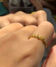 老鳳凰金店款本命年蛇戒指女仿足金平安扣靈蛇項鏈新中式生日禮物 黃金色素圈蛇戒 送精美禮盒 曬單實拍圖