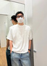 OEMG 重磅300g短袖t恤男女夏季新款圓領(lǐng)情侶百搭寬松五分袖休閑體恤衫 CK-DT01白色 XL 【建議135-150斤】 曬單實(shí)拍圖