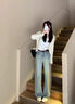 淺色闊腿牛仔褲女2025秋季新款復(fù)古高腰寬松垂感拖地褲美式直筒褲 淺藍(lán)色-長(zhǎng)褲-贈(zèng)皮帶 S (26) 建議85-95斤 曬單實(shí)拍圖