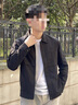羅蒙（ROMON）夾克男2025秋季新款外套男士商務(wù)休閑翻領(lǐng)時(shí)尚夾克開衫上衣服男裝 黑色 常規(guī) XL (125-140斤可穿) 曬單實(shí)拍圖
