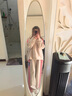 拓澀（TUOSE）時(shí)尚炸街運(yùn)動(dòng)服套裝女秋季寬松顯瘦套頭加絨衛(wèi)衣束腳闊腿褲兩件套 奶茶色 M (80-120) 曬單實(shí)拍圖
