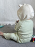 優(yōu)科嬰兒連體衣純棉新生兒衣服春秋款寶寶秋裝打底睡衣哈衣爬服初秋季 綠色 73cm 曬單實拍圖