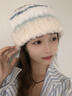 辛瓦伊·克洛斯日系毛絨漁夫帽子女2025秋冬季彩色大頭圍毛絨帽 白色【輕奢小眾高級(jí)感送閨蜜】 曬單實(shí)拍圖