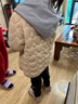 Hello Kitty女童外套秋冬新款洋氣兒童棉服大童外出服連帽保暖G054米杏色130 曬單實(shí)拍圖