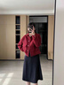 Jret紅色小香風(fēng)女短外套女2024秋新款復(fù)古小個子休閑夾克上衣外穿 酒紅色 M 100-110斤 曬單實(shí)拍圖