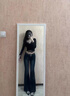 燦圖美式復古微喇牛仔褲女春季低腰顯瘦修身小個子百搭拖地闊腿喇叭褲 藍灰色【帶腰帶】 M 曬單實拍圖