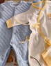 棉芹嬰兒衣服秋冬季寶寶加棉初生加厚內(nèi)衣幼兒外出服新生兒衣服春秋裝 【菱格藍(lán)+米杏】2件裝（保暖款） 73碼(建議7-9個(gè)月15-18斤) 曬單實(shí)拍圖