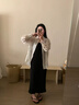 DGOV春夏小眾黑色百搭中長(cháng)裙時(shí)尚遮肉女裝連衣裙過(guò)膝純色垂感長(cháng)裙 黑色吊帶長(cháng)裙（zt） L 適合120-140斤 曬單實(shí)拍圖