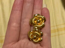 中鑫珠寶山茶綻放黃金耳釘5D硬金復(fù)古典雅足金山茶花耳環(huán)金首飾女 7.2g 曬單實(shí)拍圖