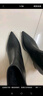 ZHR短靴女氣質(zhì)尖頭英倫風(fēng)女靴通勤風(fēng)粗高跟瘦瘦靴子女 Y1015A黑色 37 曬單實(shí)拍圖