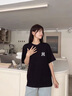 PHIELIERPS官方潮牌短袖套裝男女款美式休閑寬松純棉T恤短褲兩件套情侶套裝 黑色短袖+黑色短褲（NE216） L （建議130-150斤） 曬單實拍圖