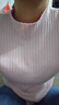 范思藍(lán)恩坑條高領(lǐng)打底針織衫女冬季2024新款修身長袖上衣14010 花束粉 M 曬單實(shí)拍圖