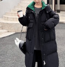 鴨鴨（YAYA）佟麗婭同款羽絨服女士新款中長(cháng)款韓版連帽冬季保暖防寒休閑外套SX 黑色 M 160 曬單實(shí)拍圖